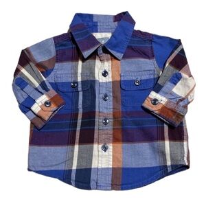 Baby Gap soft plaid long sleeve button down 3-6m
